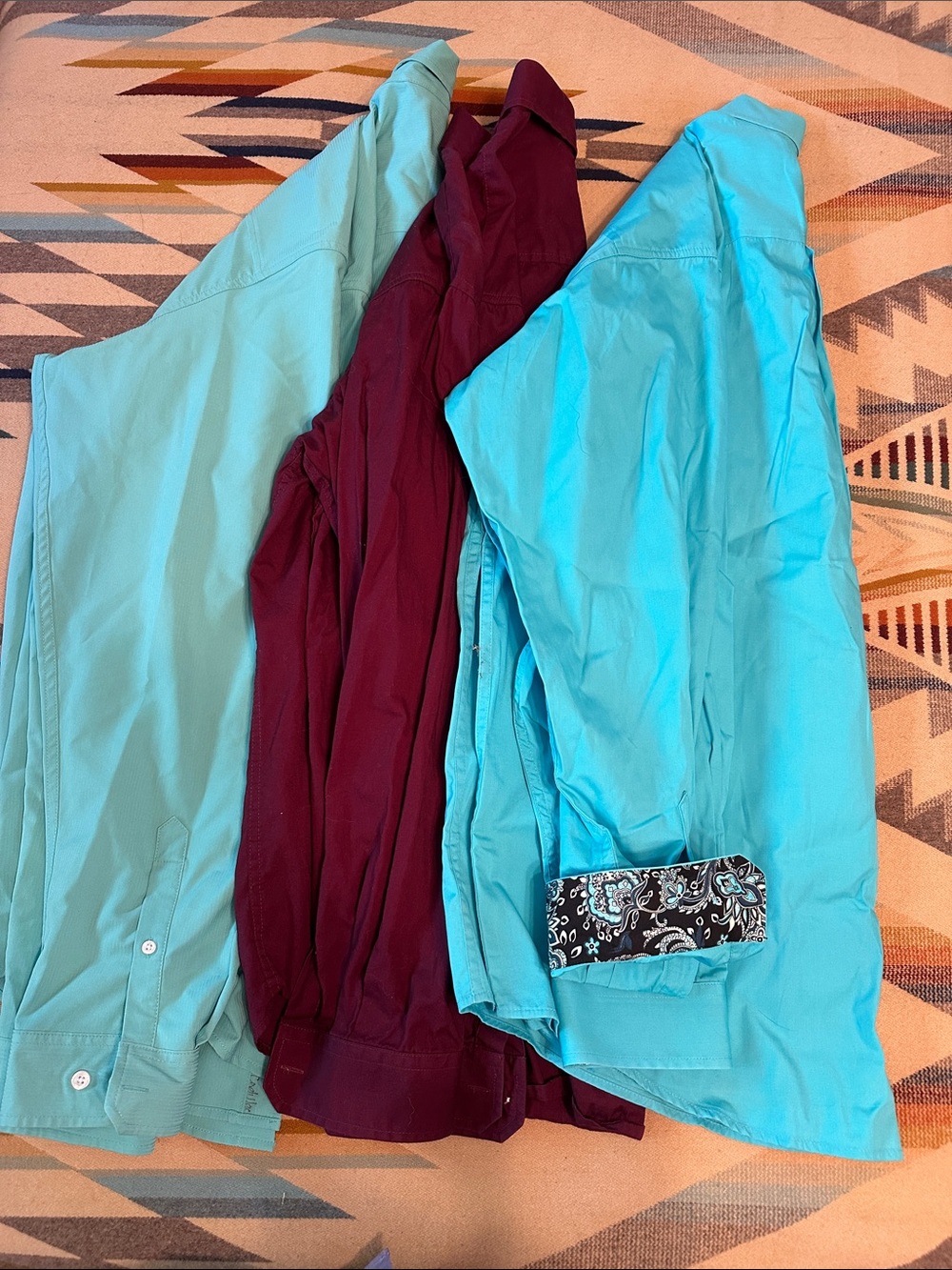 Cinch Men’s Button-Down Shirts - Teal & Burgundy